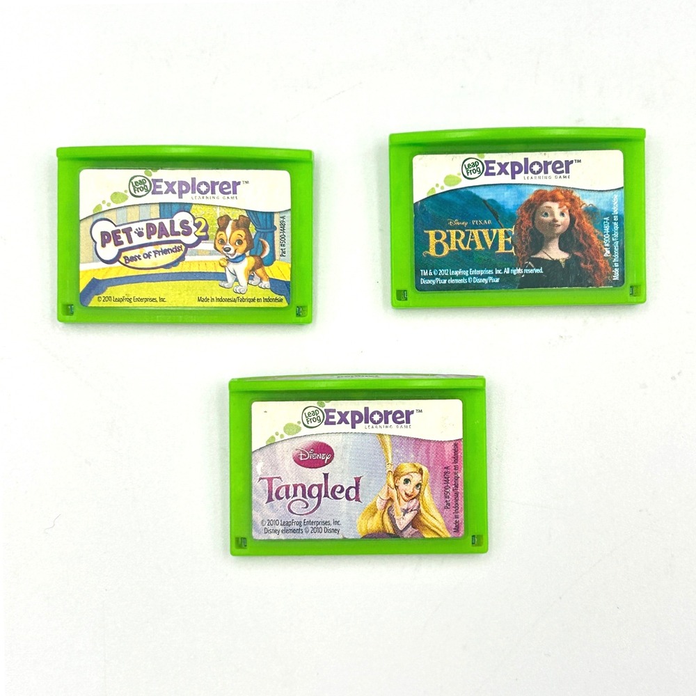 LeapFrog Explorer Game Lot (3)‎ Tangled Brave Pet Pals 2 LeapPad Leapster
